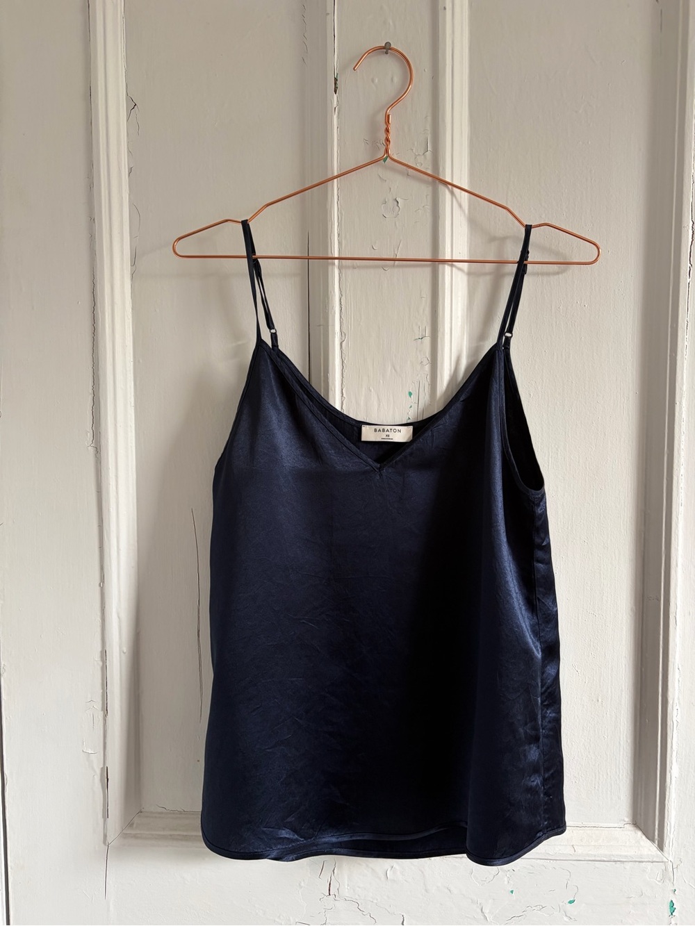 Babaton Navy Satin Camisole